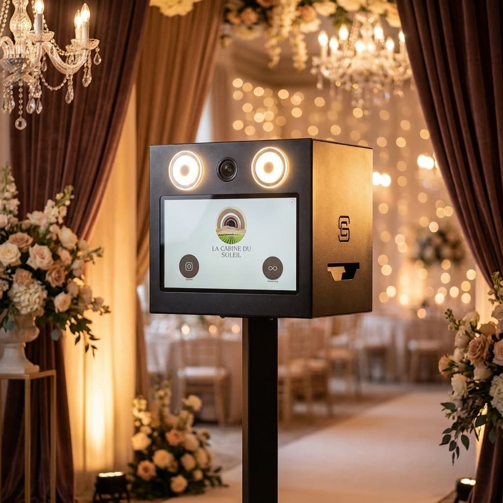 Photobooth La Cabine du Soleil - Borne photo en acier noir